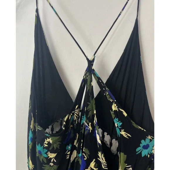 Free People Pages of Gold Maxi Dress XS Floral Crochet Cutout Full Boho Whimsi - Picture 4 of 12